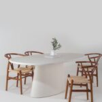Portia Off White Microconcrete Dining Table