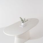 Portia Off White Microconcrete Dining Table