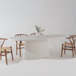 Portia Off White Microconcrete Dining Table