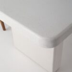 Avencia Off White Speckled Microconcrete Rounded Edge Dining Table