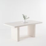 Avencia Off White Speckled Microconcrete Rounded Edge Dining Table