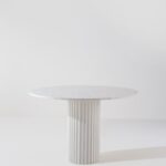Claire Bianco Venus Dining Table with White Quartz Base