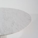 Claire Bianco Venus Dining Table with White Quartz Base