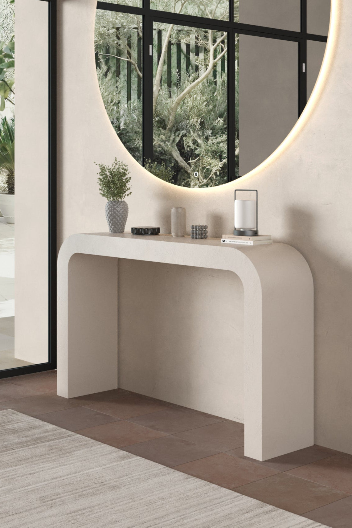 Kuzmina Off White Microconcrete Console Table