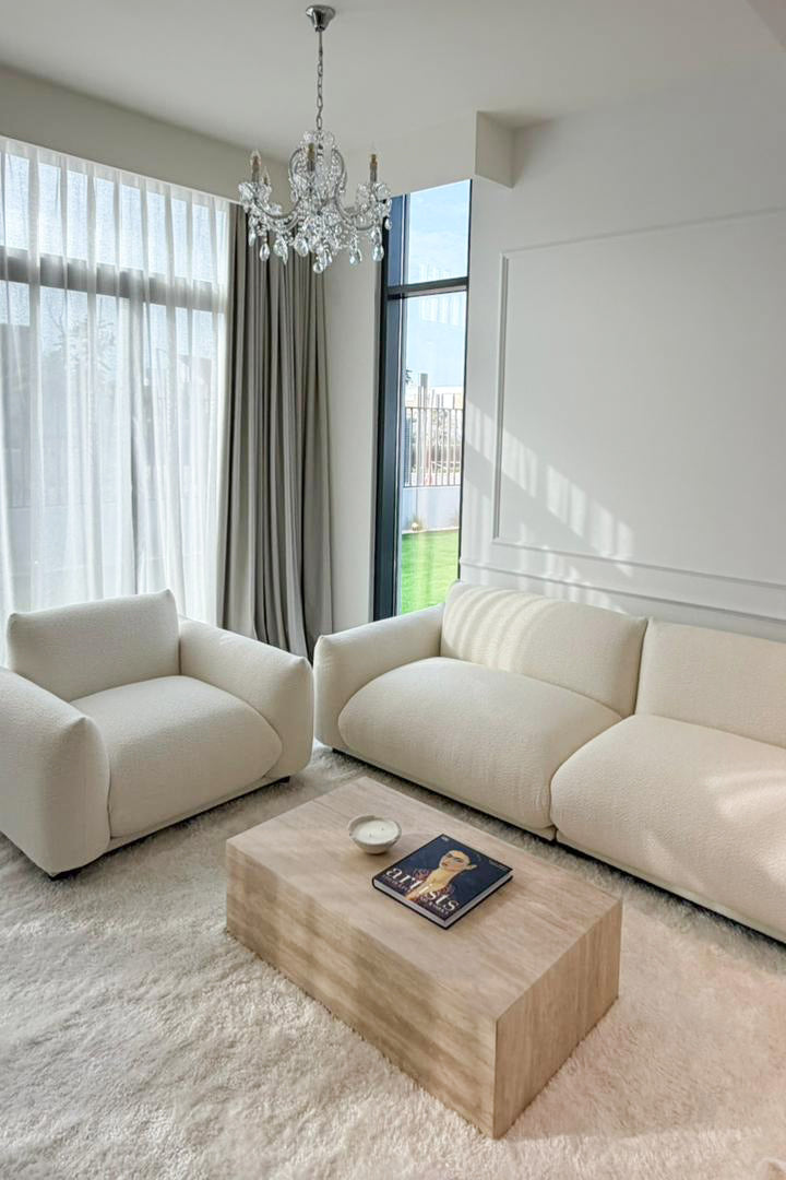 Alannah Off White Boucle Modular 2 Seater Sofa - Image 4