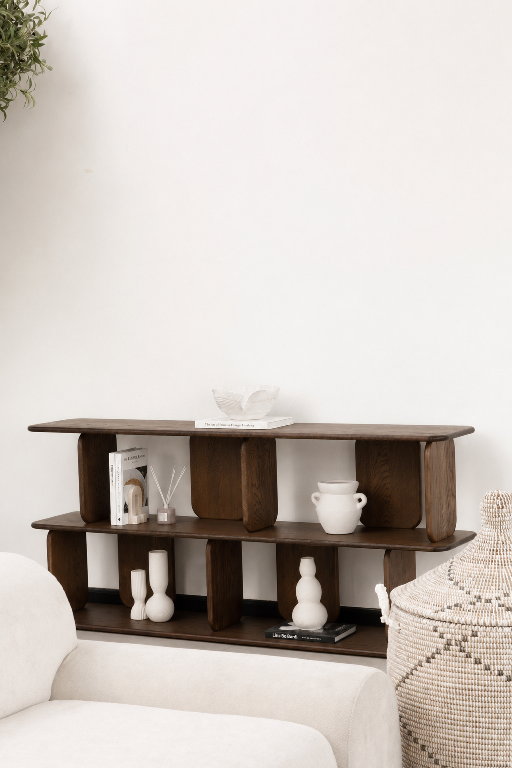 Lunova Dark Wooden Display Shelf