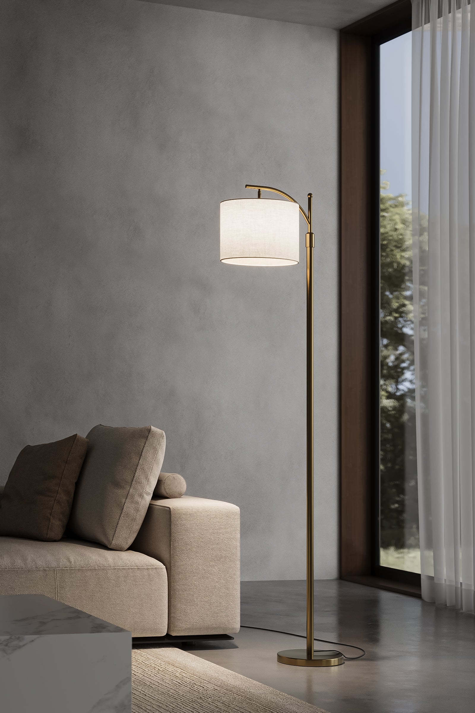 Lunar Arc Gold Floor Lamp