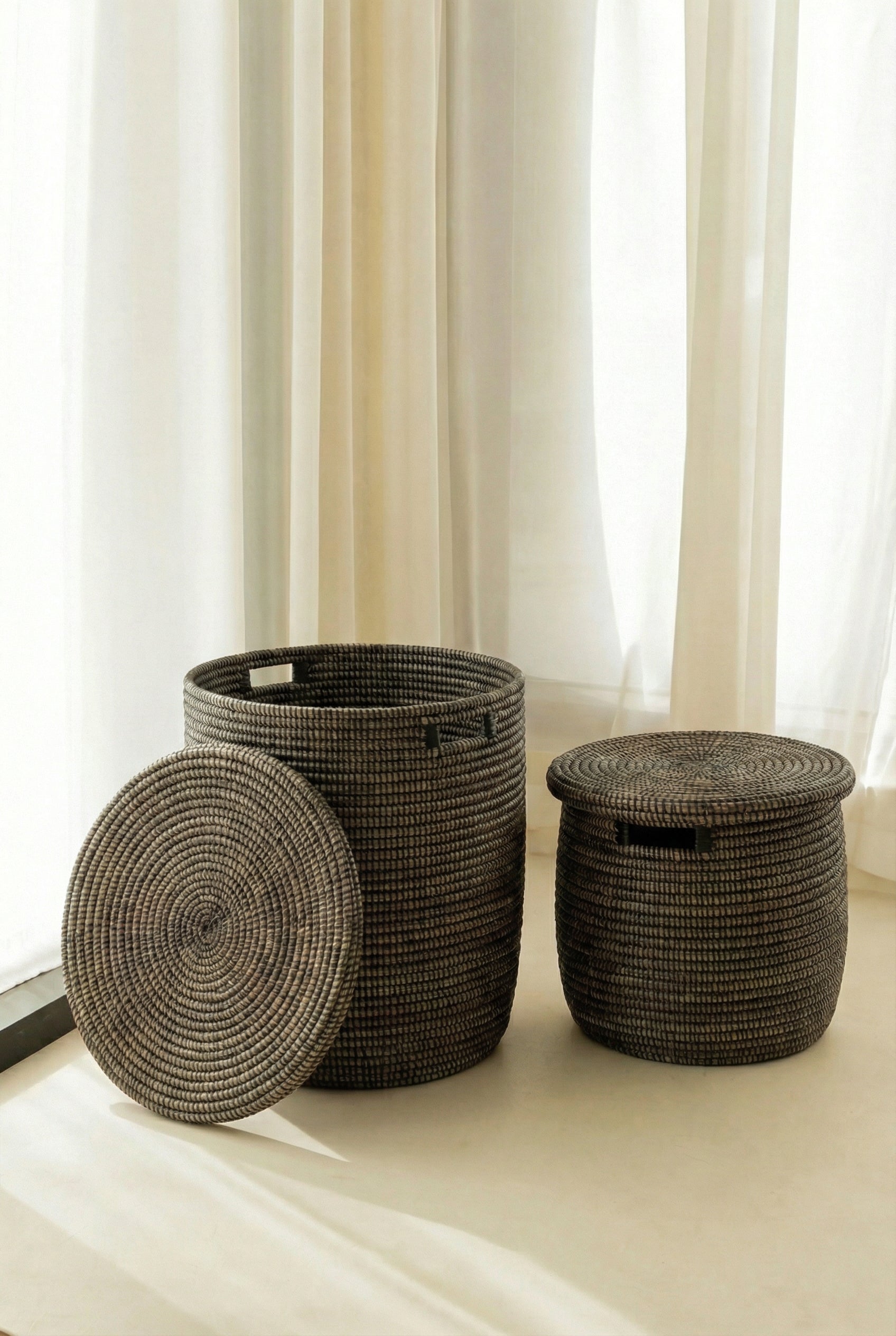 Chinara Handmade Black Basket (Set of 2)