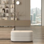 Manila Stone Ivory Layer Pouf Ottoman