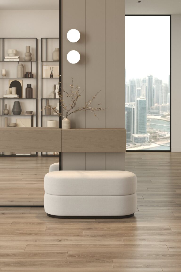 Manila Stone Ivory Layer Pouf Ottoman
