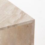 Solene Botticino Marble Table with Wooden Base