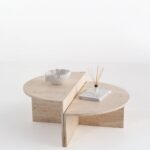 Emmeline Nesting Travertine Beige Coffee Table