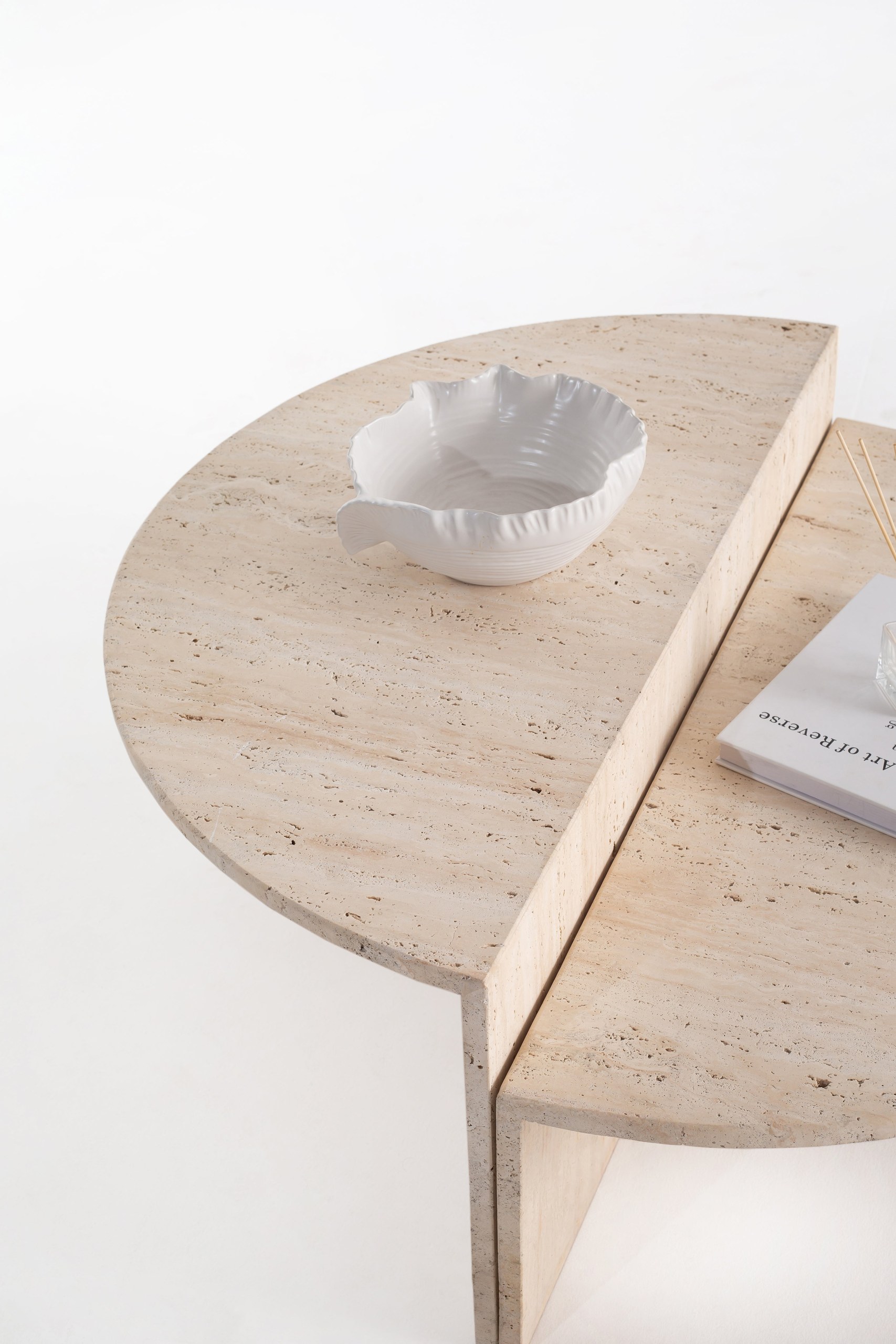 Emmeline Nesting Travertine Beige Coffee Table - Image 4