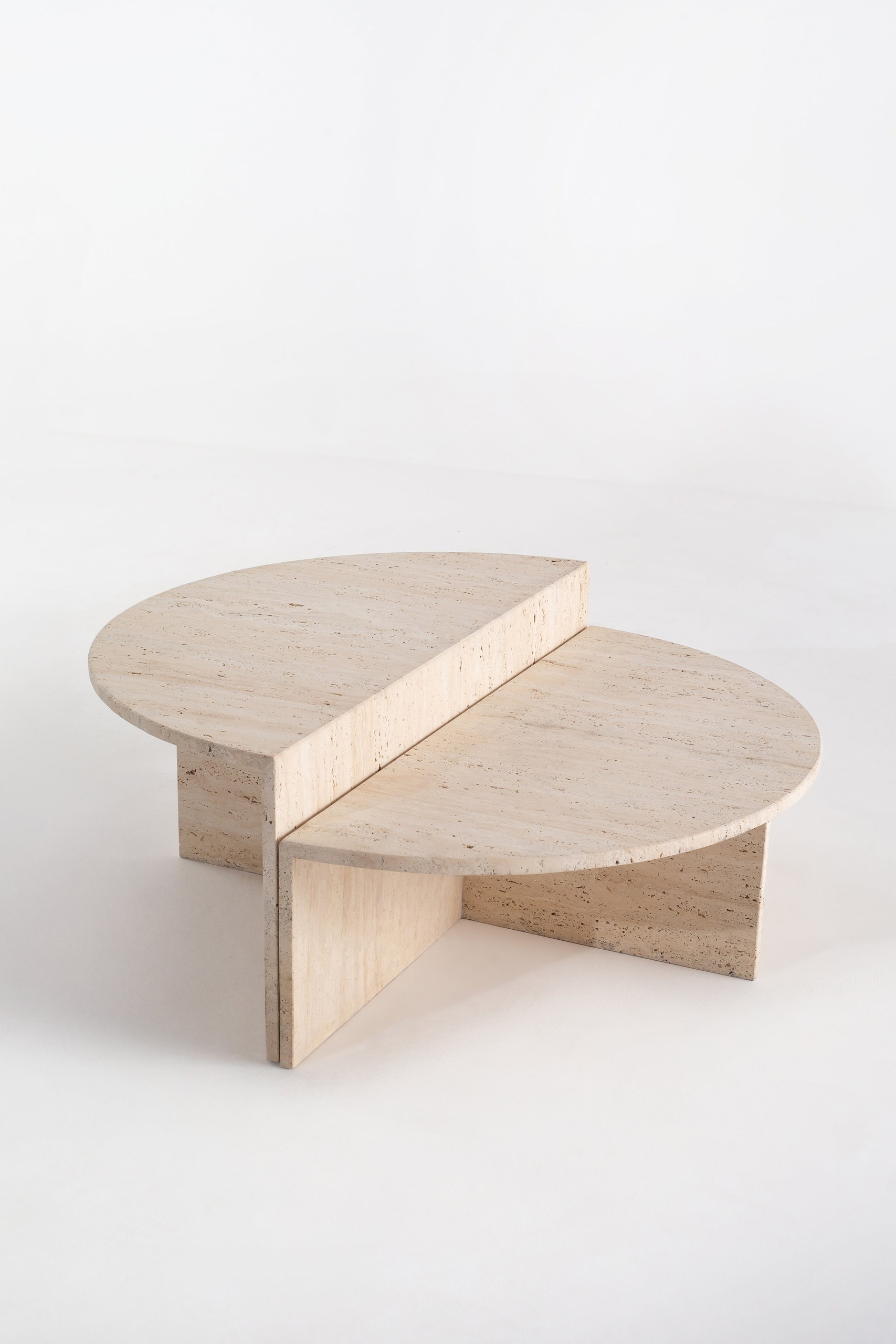 Emmeline Nesting Travertine Beige Coffee Table - Image 6