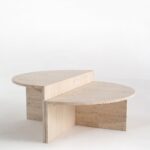 Emmeline Nesting Travertine Beige Coffee Table