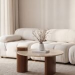 Azwa Puzzled Travertine Top Coffee Table