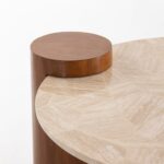 Azwa Puzzled Travertine Top Coffee Table