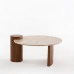 Azwa Puzzled Travertine Top Coffee Table