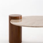 Azwa Puzzled Travertine Top Coffee Table