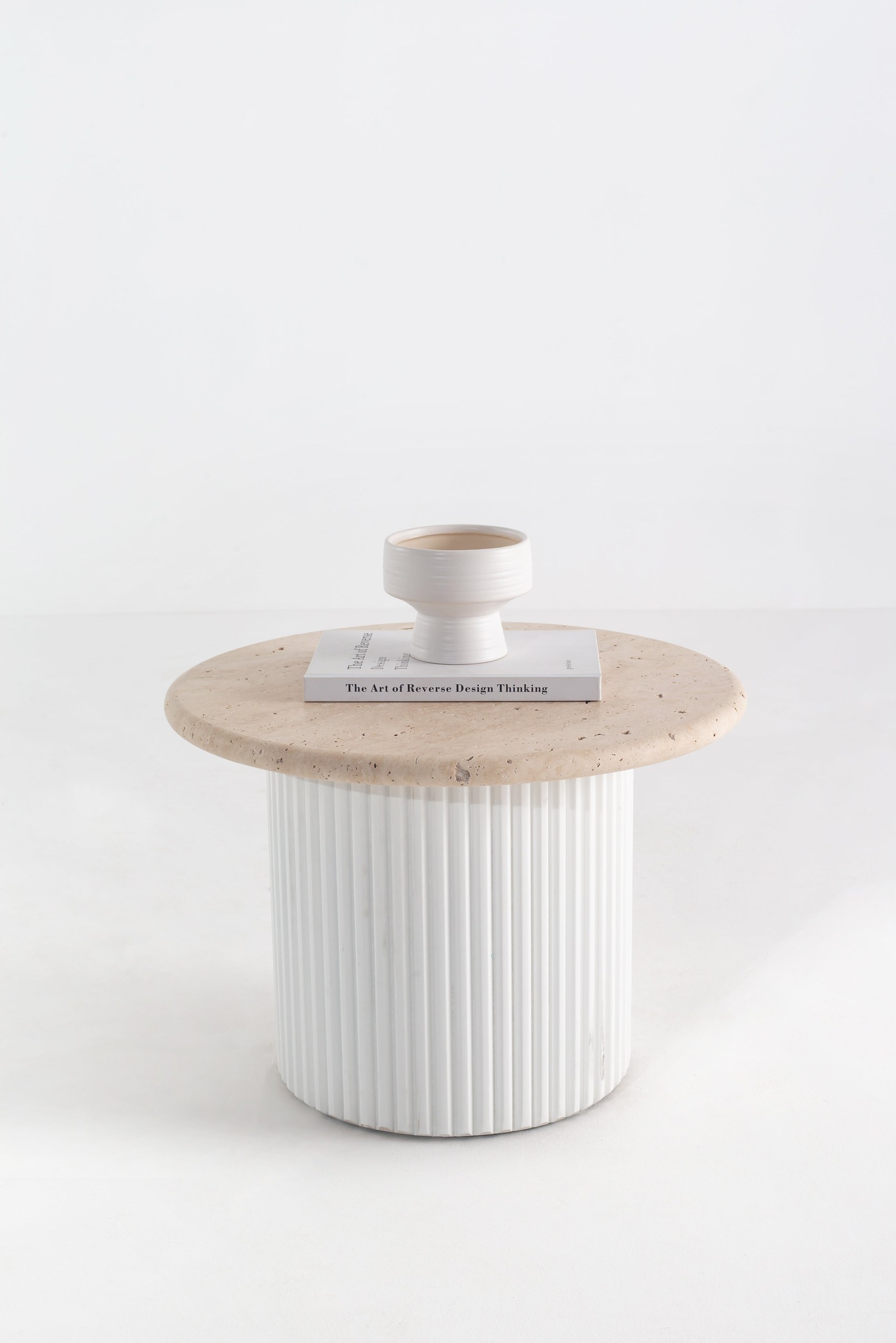 Nora Travertine Side Table