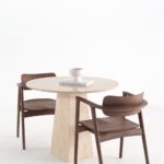 Winika Dining Table With Puzzle Travertine Base