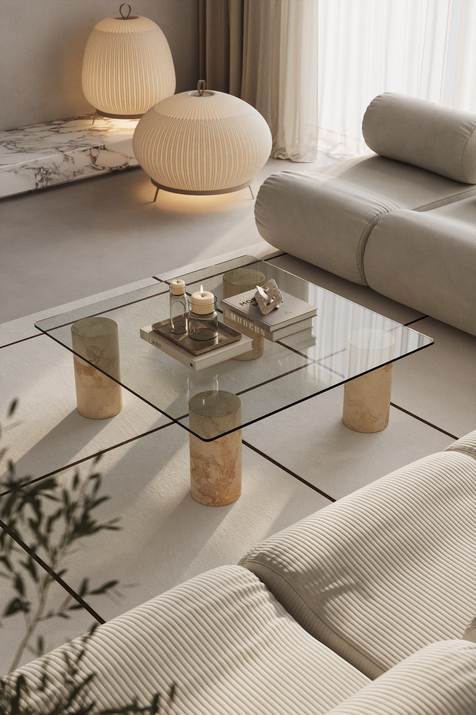 Punto Jeruaslem Beige Square Coffee Table