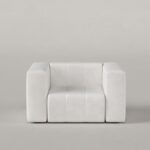 Liorine Off White Velvet Sofa Chair