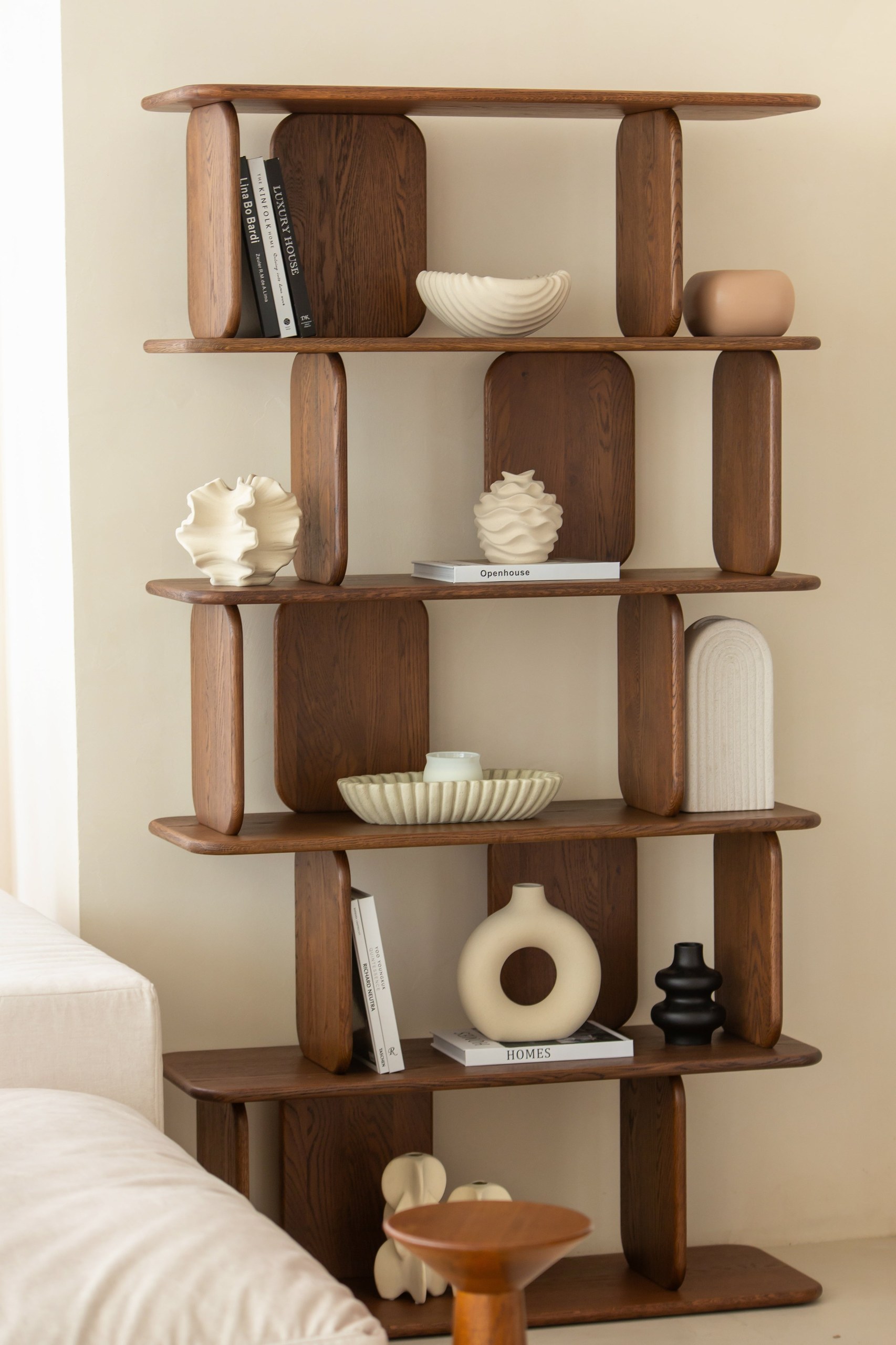 Lunova Dark Wooden Bookcase - Image 3