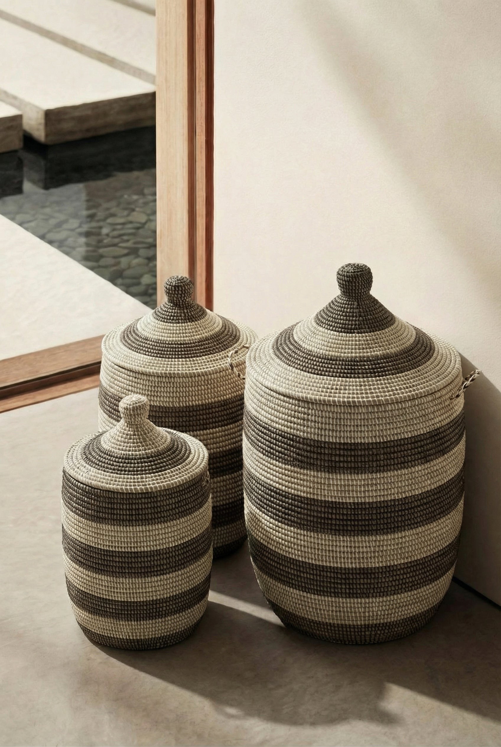 Maisha Stripe Patterned Handmade Basket
