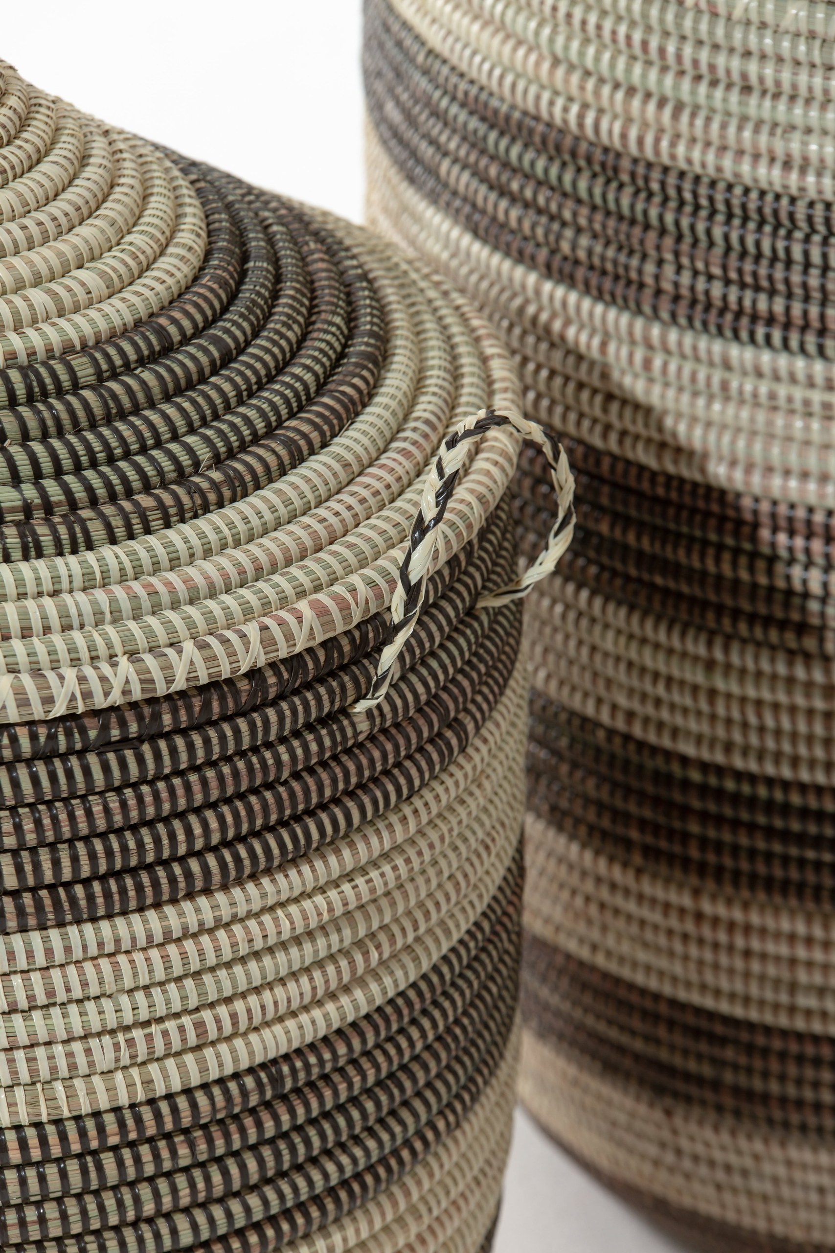 Maisha Stripe Patterned Handmade Basket - Image 3