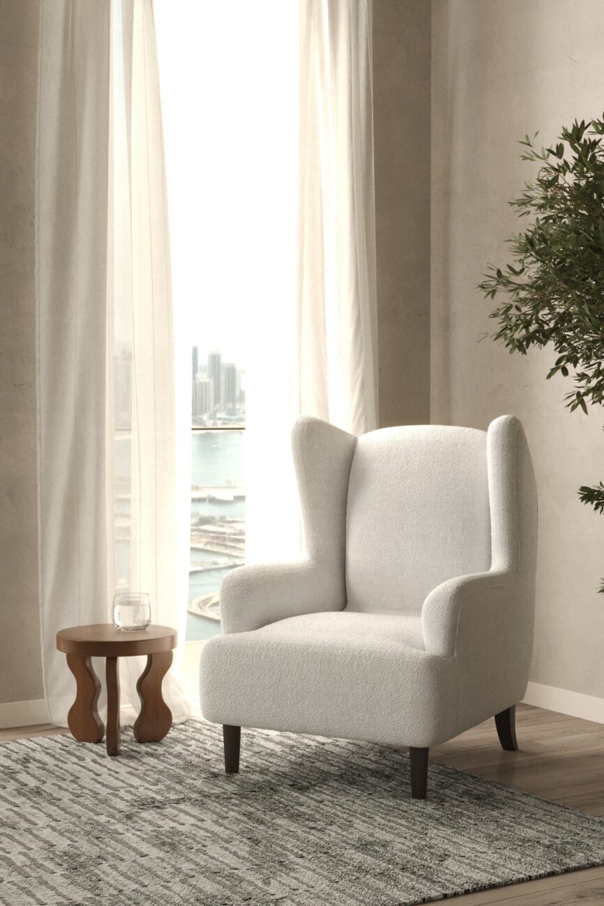 Inez Off White Sofa Chair