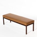 Pamela Caramel Bench With Wooden Legs