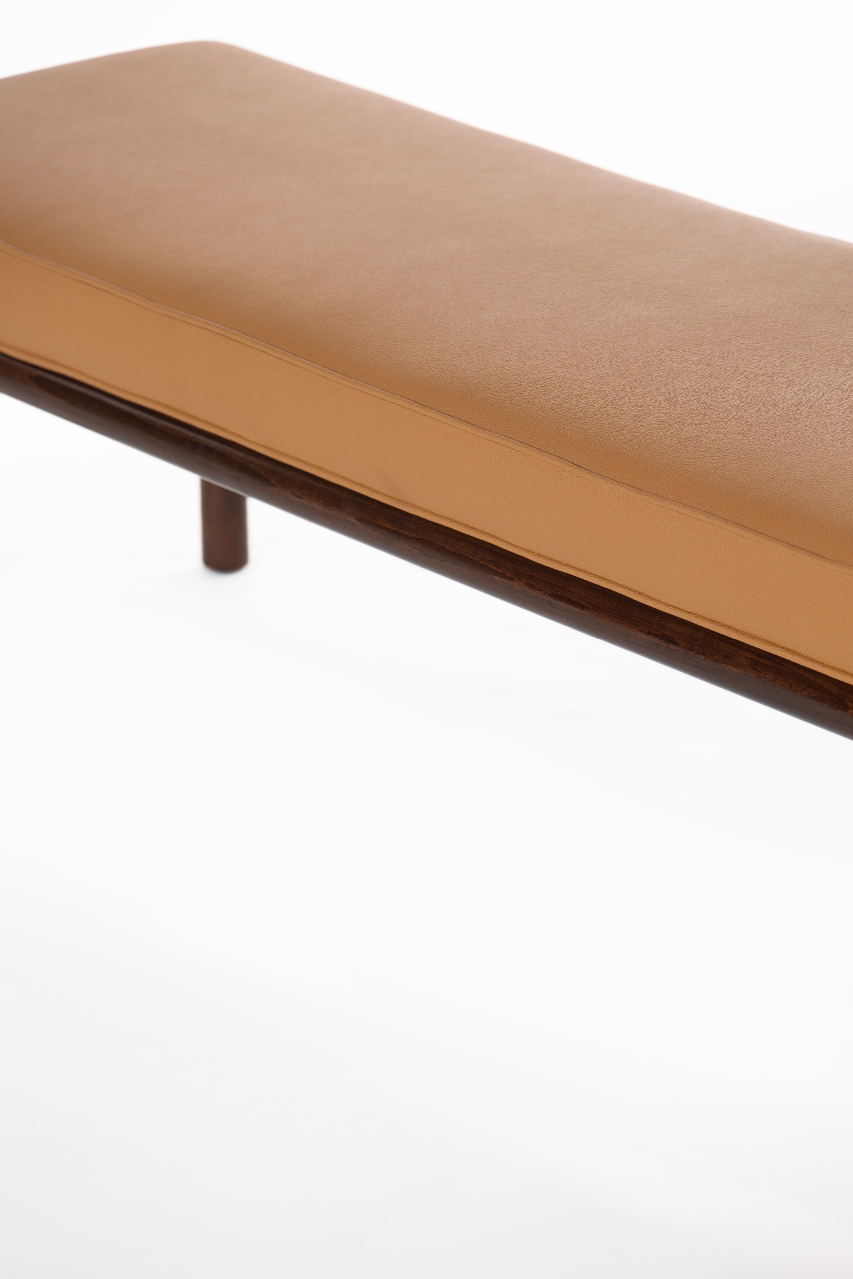 Pamela Caramel Bench With Wooden Legs - Image 3
