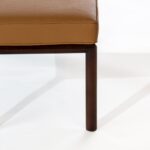 Pamela Caramel Bench With Wooden Legs