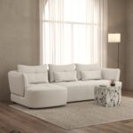 Briella Off White 3 Seater Sofa With Chaise