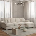 Betty Stone Ivory 4 Seater L-Shape Sofa