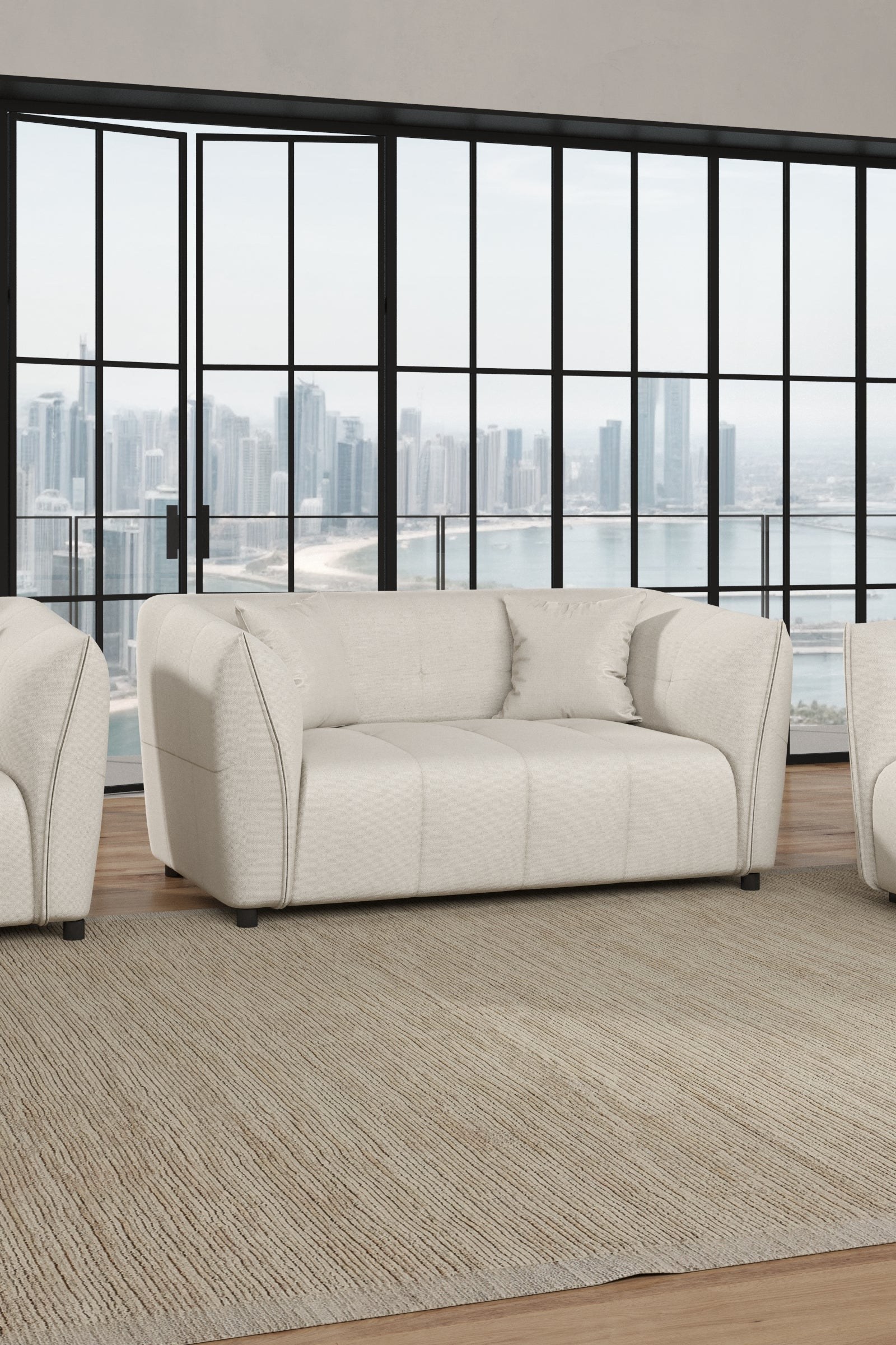 Kaycee Stone Ivory 2 Seater Sofa