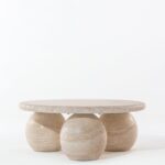 Pallas Travertine Finish Concrete Coffee Table