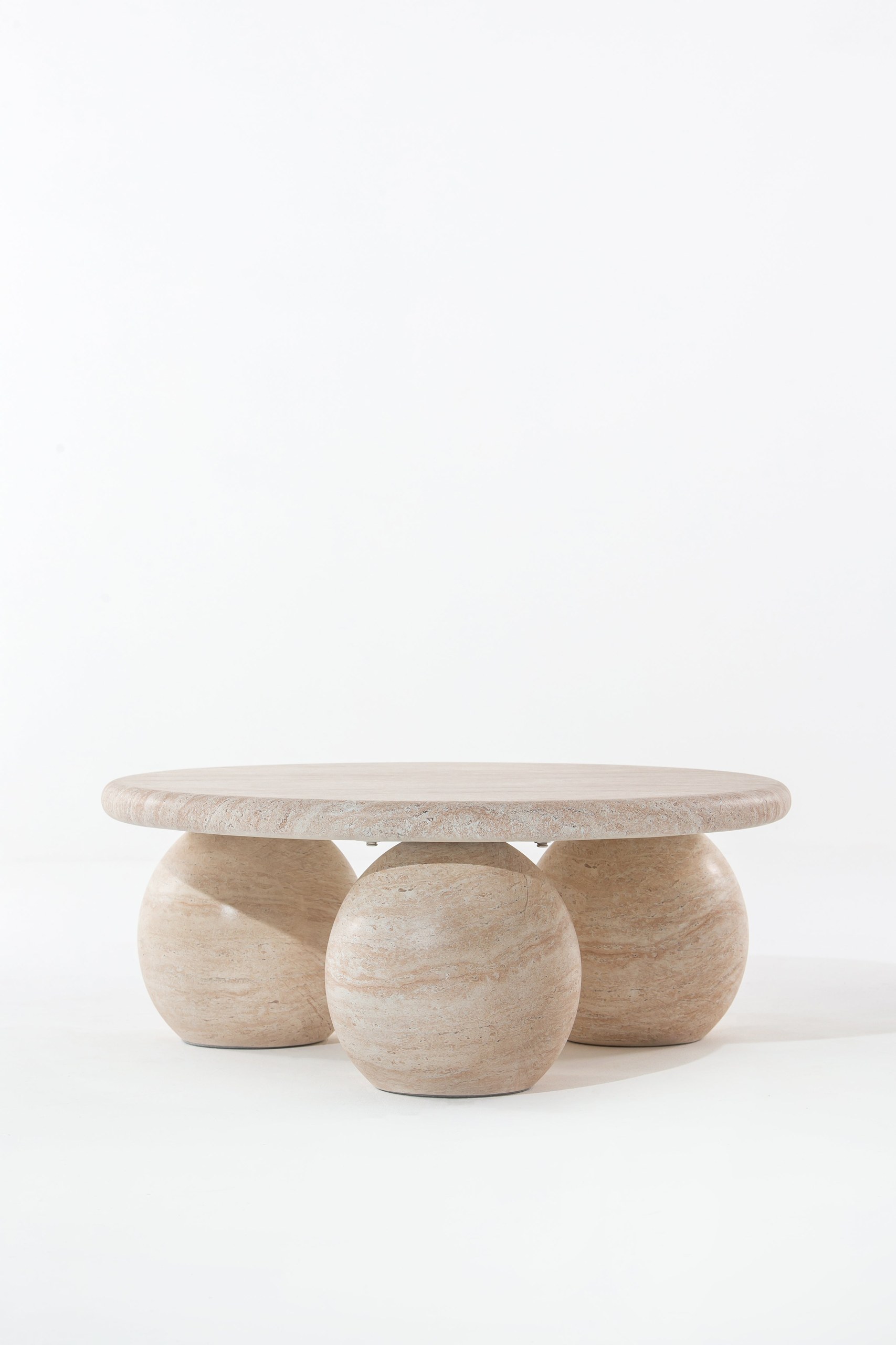 Pallas Travertine Finish Concrete Coffee Table - Image 3