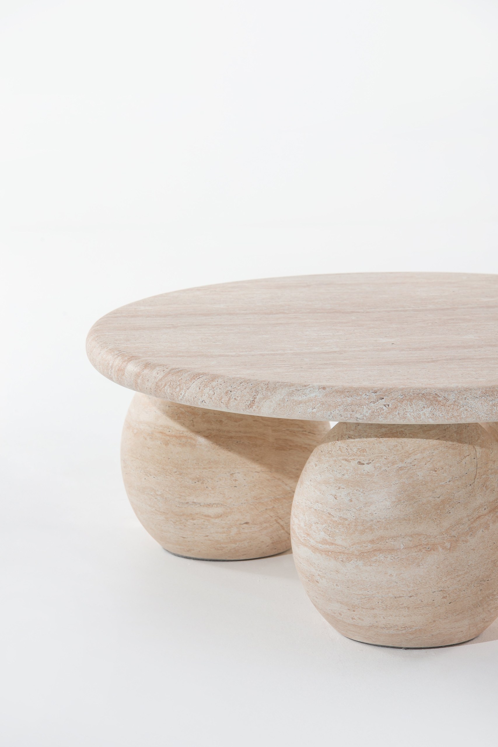 Pallas Travertine Finish Concrete Coffee Table - Image 4
