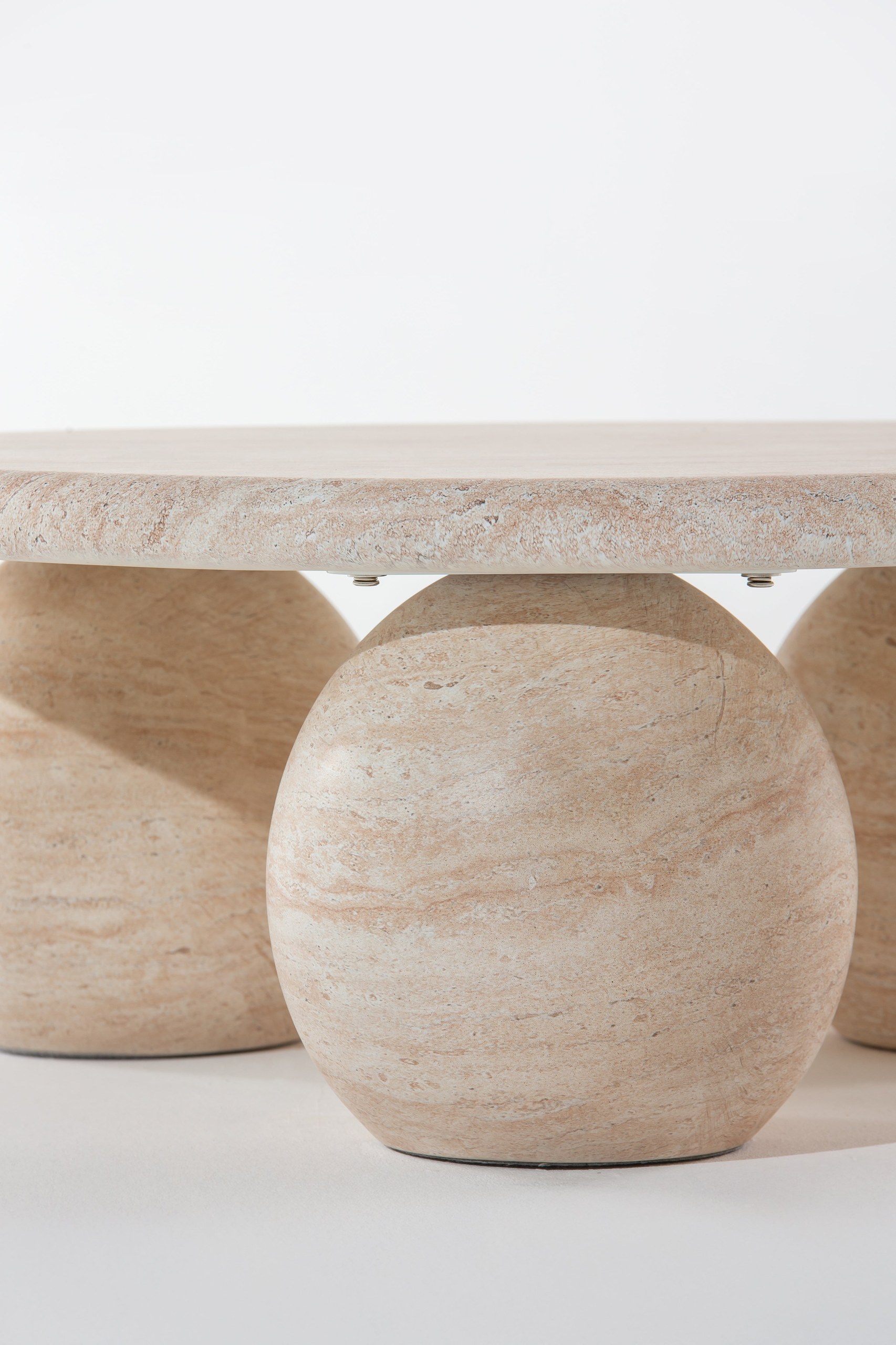 Pallas Travertine Finish Concrete Coffee Table - Image 5