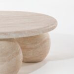 Pallas Travertine Finish Concrete Coffee Table