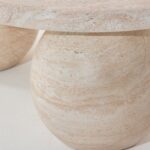 Pallas Travertine Finish Concrete Coffee Table