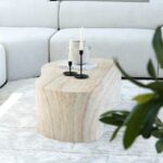 Marina Travertine Finish Concrete Coffee Table