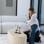 Marina Travertine Finish Concrete Coffee Table