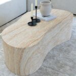 Marina Travertine Finish Concrete Coffee Table