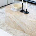 Marina Travertine Finish Concrete Coffee Table