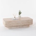 Blanca Travertine Finish Concrete Coffee Table
