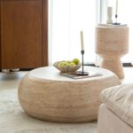 Rosso Travertine Finish Concrete Coffee Table