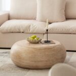 Rosso Travertine Finish Concrete Coffee Table